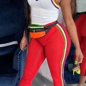 Red and white two piece set